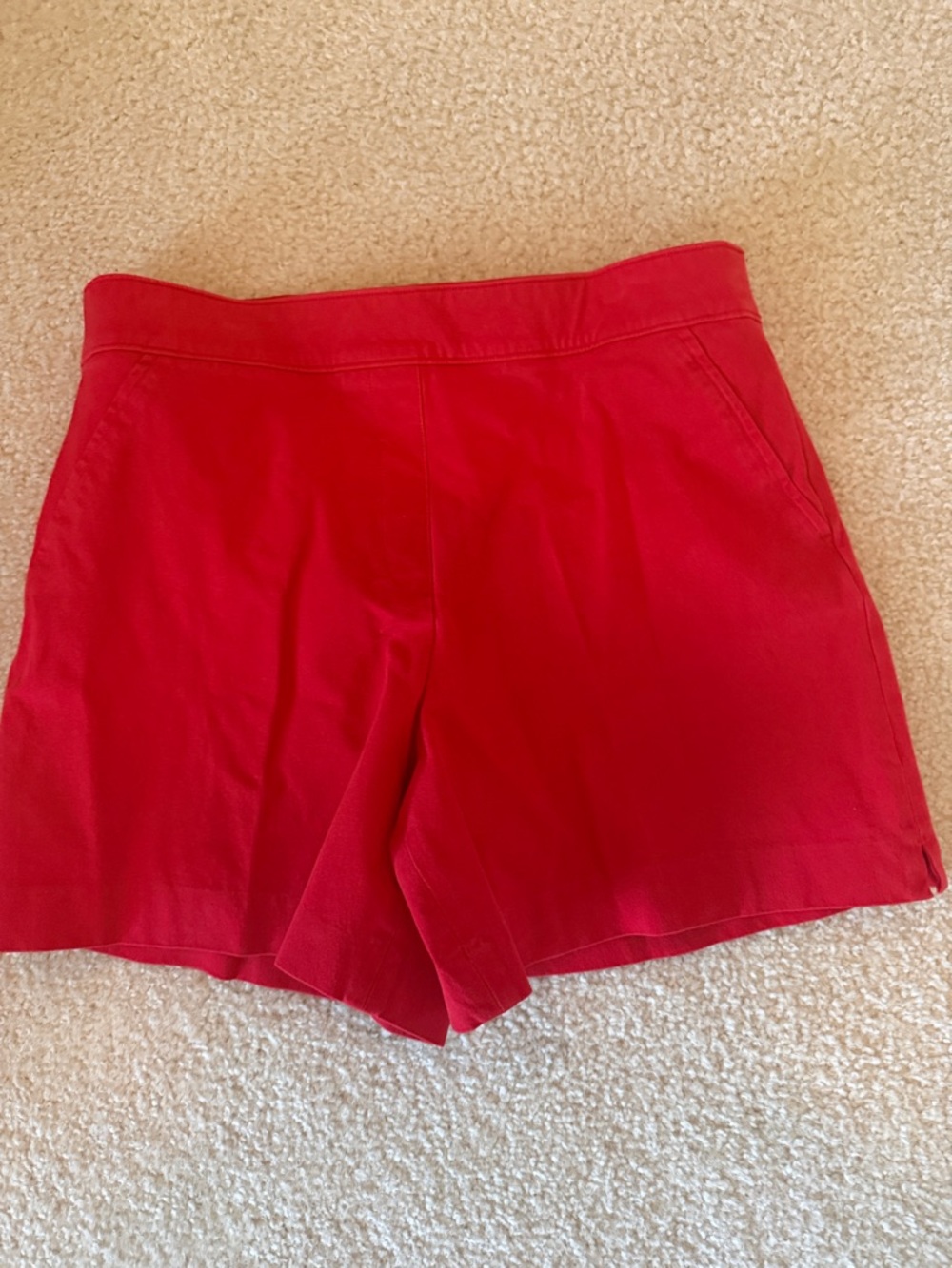 SPANX Red High-Waist Pull-On Shorts